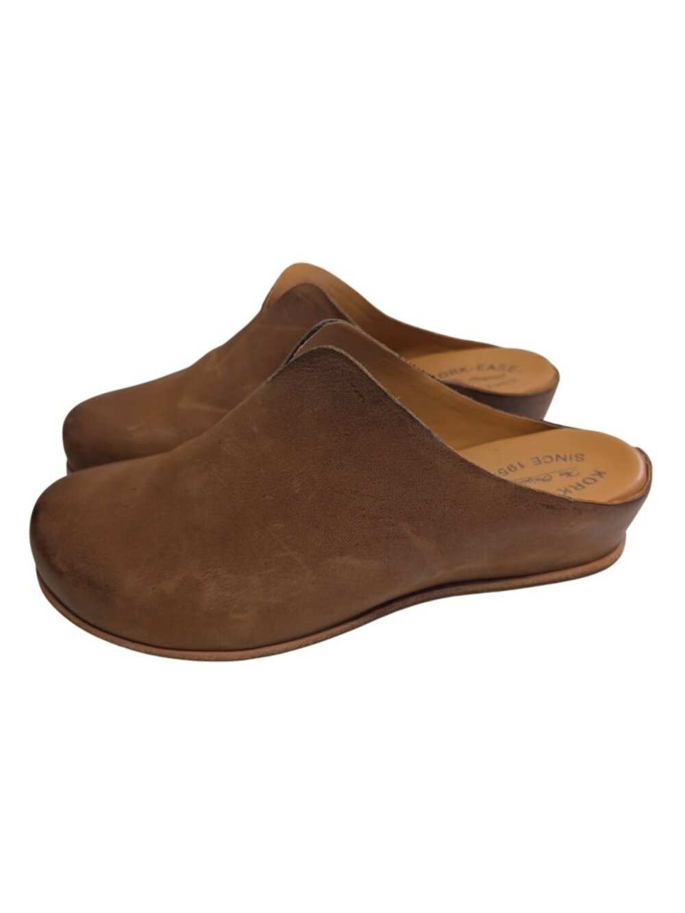 Kork-Ease Para Womens 11M Brown Leather Slip On Wedge Mule Clogs Shoes